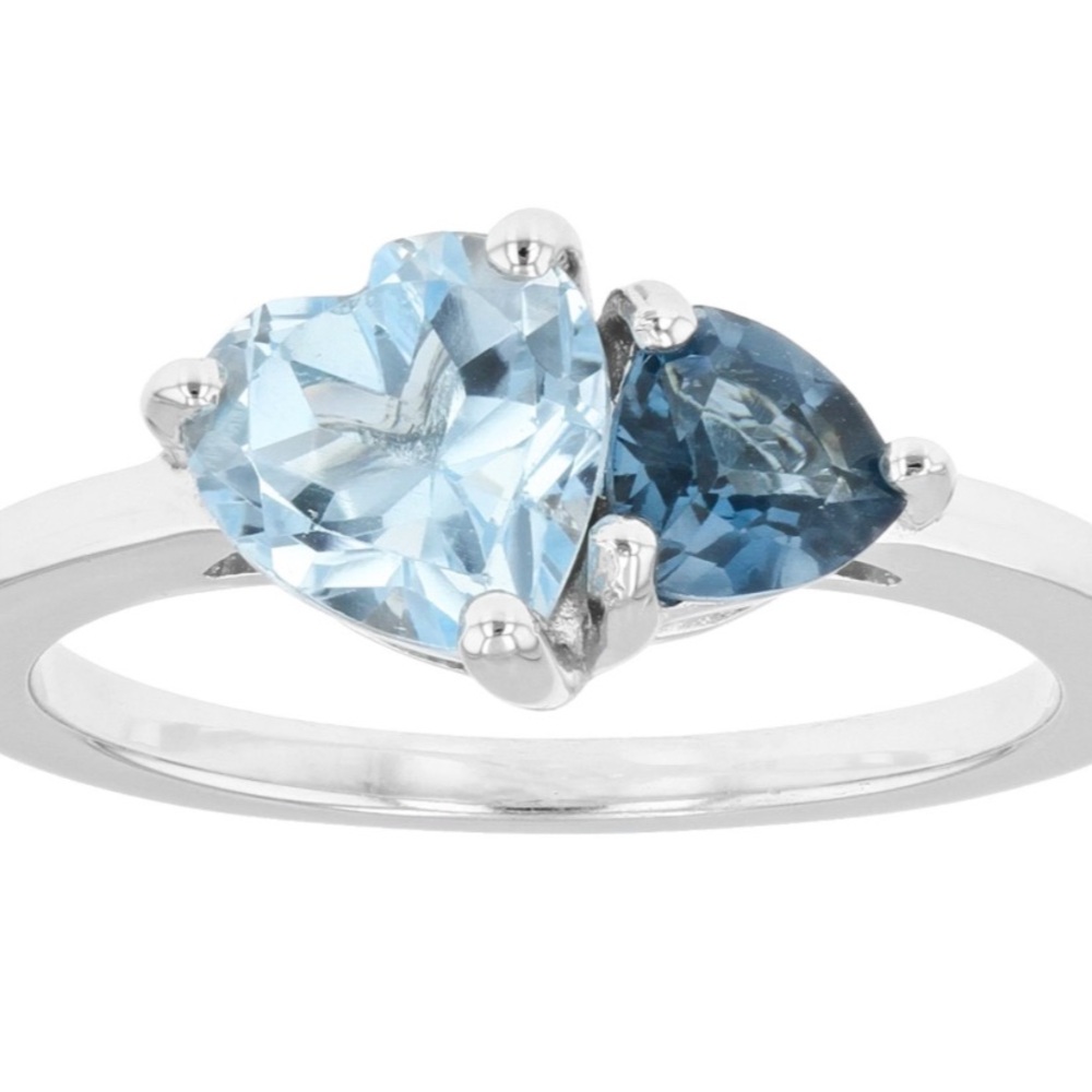 Sterling Silver: Heart Shape Sky Blue Glacier Topaz